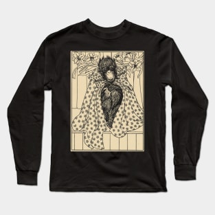 Monkey Art Deco Vintage Distressed Victorian Chimpanzee Illustration Long Sleeve T-Shirt